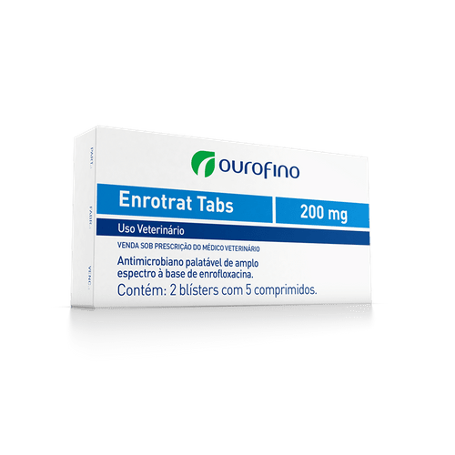 Antimicrobiano Ourofino Enrotrat Tabs para Cães e Gatos - 10 Comprimidos 25mg