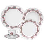 Aparelho de Jantar e Chá 20 Peças Porcelana Soleil Talisma Branco - Oxford Porcelanas