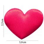 Aplicação Coração de Cetim Pequeno Pink - 3 Unid.