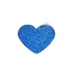 Aplique de EVA Coração Azul Royal Glitter - Tamanho G - 50 Unidades