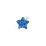 Aplique de EVA Estrela Azul Royal Glitter - Tamanho M - 50 Unidades