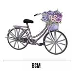 Aplique de MDF e Papel - Bicicleta Flores Lilás APM8 - 482
