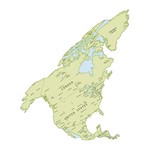 Aplique Decoupage Litoarte APM8-1059 em Papel e MDF 8cm Mapa da América do Norte