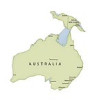 Aplique Decoupage Litoarte APM8-1063 em Papel e MDF 8cm Mapa da Oceania