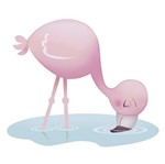 Aplique Decoupage Litoarte APM8-868 em Papel e MDF 8cm Flamingo na Água