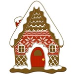Aplique Decoupage Natal Litoarte APMN8-153 em Papel e MDF 8cm Biscoito Casa