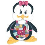 Aplique Madeira e Papel Placa Pinguim de Avental Lmapc-258 - Litocart