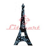 Aplique Madeira e Papel Torre Eiffel LMAPC-33 Litocart