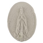 Aplique Religioso Oval Nossa Senhora de Fátima 10,5x7,8cm - Resina