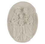 Aplique Religioso Oval Sagrada Família 10,8x8cm - Resina