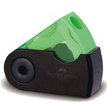 Apontador com Depósito Mini Sleeve Black Neon Faber Castell Verde