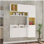 Armário para Cozinha Suspenso 3 Portas Prisma Gold Móveis Ronipa Branco/Amarelo