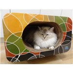 Arranhador Pet Games Cat Box Simples Oval Geométrico Marrom