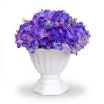 Arranjo de Flores Artificiais Hortensia Violeta Lilas no Pedestal 40x30cm