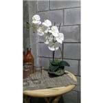 Arranjo de Orquideas Artificiais Brancas Vaso de Inox - Orquidea Artificial Flor