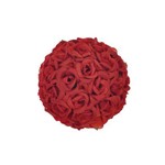 Arranjo Flor Artificial Rosa Bola Vermelho 17cm