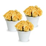 Arranjos Mini Rosas Amarelas Romantico Trio 17cmx15cm