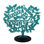 Árvore com Base Palavras Mdf Verde Tiffany 13cm