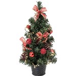 Árvore de Mesa Decorada com Bolas, Laços e Pinhas 40cm - Orb Christmas