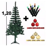 Árvore de Natal 1,20m + 100 Piscas + 24 Bolas