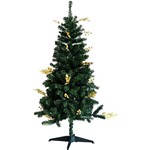 Árvore de Natal Decorada 1,5m 359 Galhos com Enfeites de Frutas Douradas e Pontas Natalinas Douradas - Orb Christmas