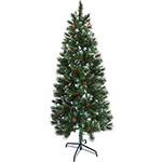 Árvore de Natal Nevada 1,8m 465 Galhos Decorada com Pinhas e Frutinhas e Base em Metal - Orb Christmas