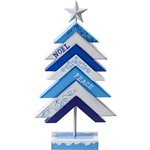 Árvore em Madeira Pintada Christmas Traditions Azul e Branca