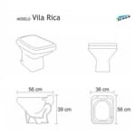 Assento Sanitário Poliéster com Amortecedor Vila Rica Cinza Claro para Vaso Icasa