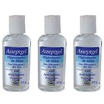 Asseptgel Álcool 70% Etílico Gel 52g (kit C/03)