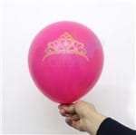 Balão/Bexiga Pink Coroa Glitter Nº 11 - 12 Unidades
