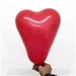 Balão Bexiga Vermelho Paixão Formato Coração Nº 11 - 12 Unidades