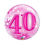 Balão Bubble - 40 Anos Girl - 22 Polegadas - Qualatex
