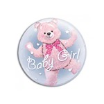 Balão Bubble - Urso Baby Girl - 24 Polegadas - Qualatex