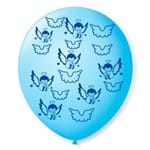 Balão de Látex Azul Baby com Azul Cobalto de Anjinhos 9” com 25 Unidades São Roque