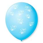 Balão de Látex Azul Baby com Branco de Foguetinhos 9” com 25 Unidades São Roque