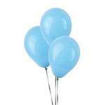 Balão de Látex Azul Claro Liso 50 Unidades