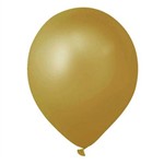 Balão de Látex Metalizado Nº 9 Ouro C/ 50 Unidades