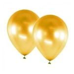 Balão Látex Alumínio Ouro N09 - 23cm C/ 25 Unidades