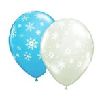 Balão Látex Flocos de Neve N10 - 28cm C/ 25 Unidades