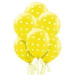 Balão Latéx Nº 10 - 25cm C/ 25 Unidades Amarelo Poá Branco