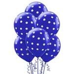 Balão Latéx Nº 10 - 25cm C/ 25 Unidades Azul Celeste Poá Branco