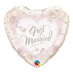 Balão Metalizado Coração 18 Polegadas - Recém-casados, Rosas - Qualatex