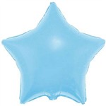 Balão Metalizado Estrela 4 Polegadas - 10 Cm Azul Claro