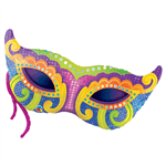 Balão Metalizado Máscara de Carnaval 97cm Qualatex
