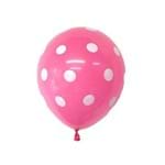 Balão N10 Bolinha Rosa/Branco com 25 Unidades Pic Pic