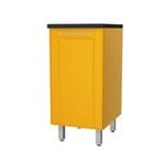 Balcão Cozinha 1 Porta com Tampo Preto Fosco - Aço Galvanizado - Amarelo Curry - 40x70x50 Cm