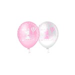 Balões 10 Decorado 1aninho Rosa - Pic Pic