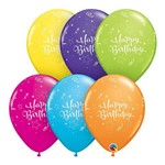 Balões Látex Redondo Sortido Tropical 11 Polegadas - Estrela Brilhante de Aniversário - Unitário - Q