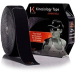 Bandagem Elástica KT Tape Pré Cortado 10" 38m Jumbo Preto