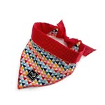 Bandana Pet PetBone M - Triângulos Colorido e Vermelho